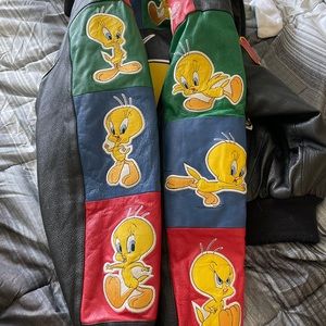 Vintage Looney Tunes 1998 Tweety Leather bomber jacket
